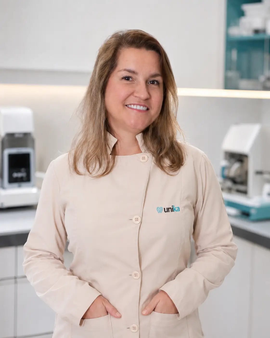 Angélica Campos Pires, Técnica em prótese dentária e sócia da UNIKA